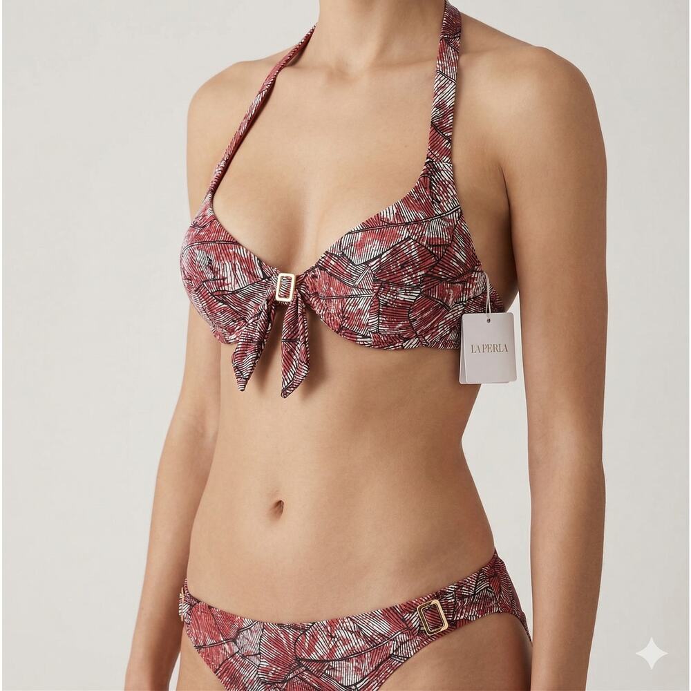 NWT $590 La Perla Swimsuit 2 pc bikini set sexy bathing suit Size US 8 Women